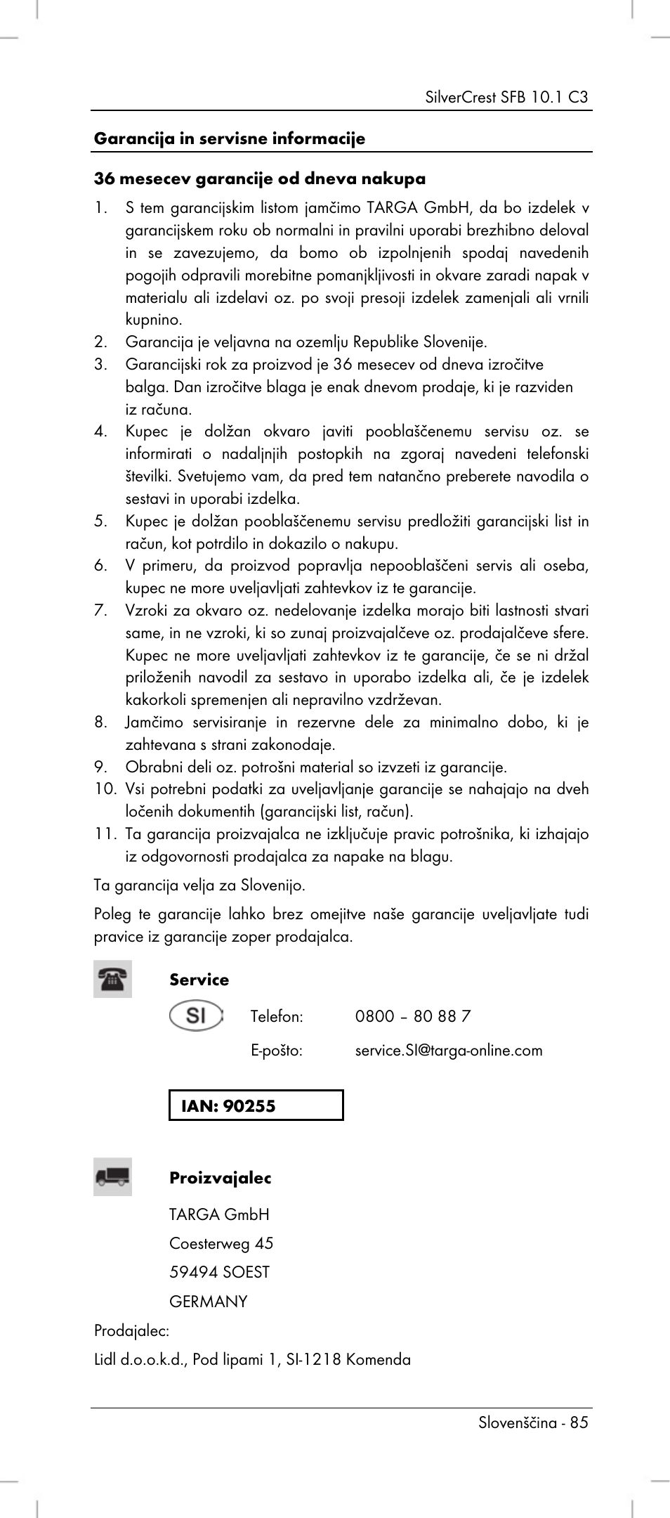 Silvercrest SFB 10.1 C3 User Manual | Page 87 / 170