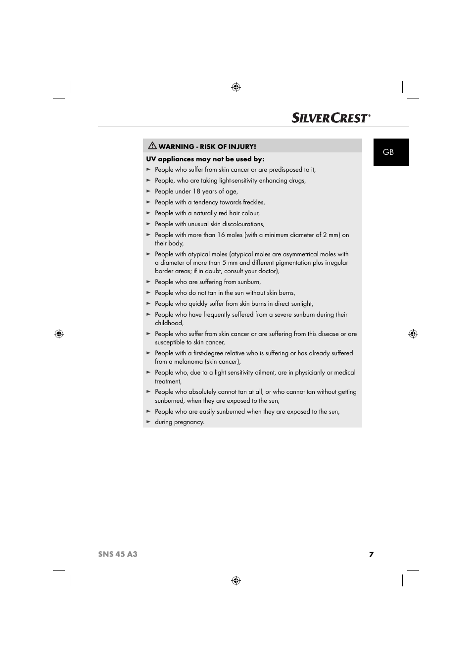 Silvercrest SNS 45 A3 User Manual | Page 10 / 214