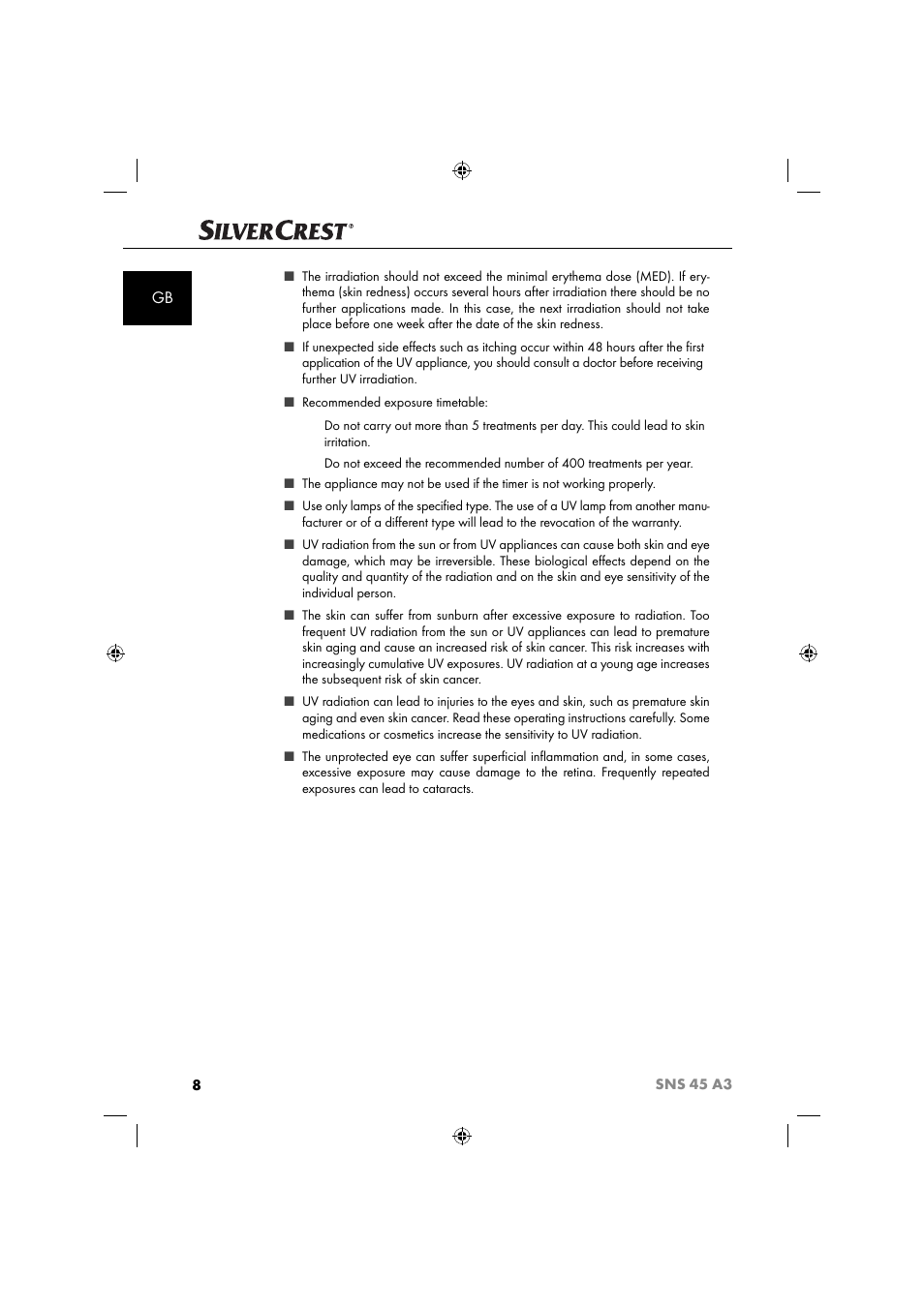 Silvercrest SNS 45 A3 User Manual | Page 11 / 214