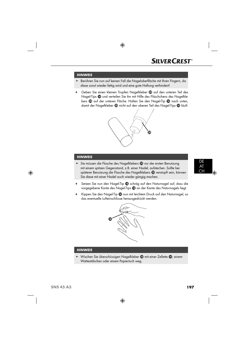 De at ch | Silvercrest SNS 45 A3 User Manual | Page 200 / 214