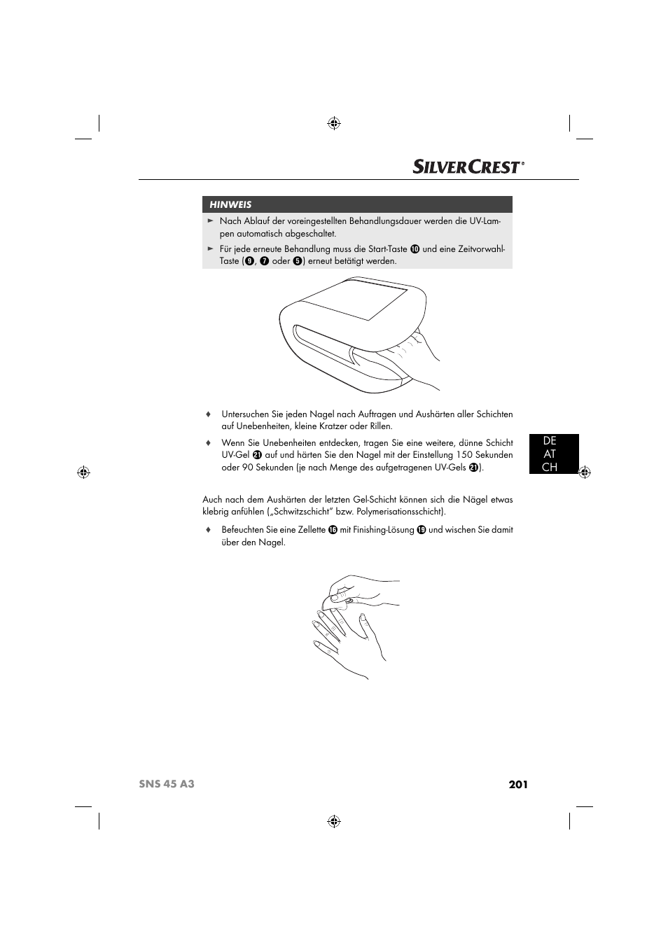 De at ch | Silvercrest SNS 45 A3 User Manual | Page 204 / 214