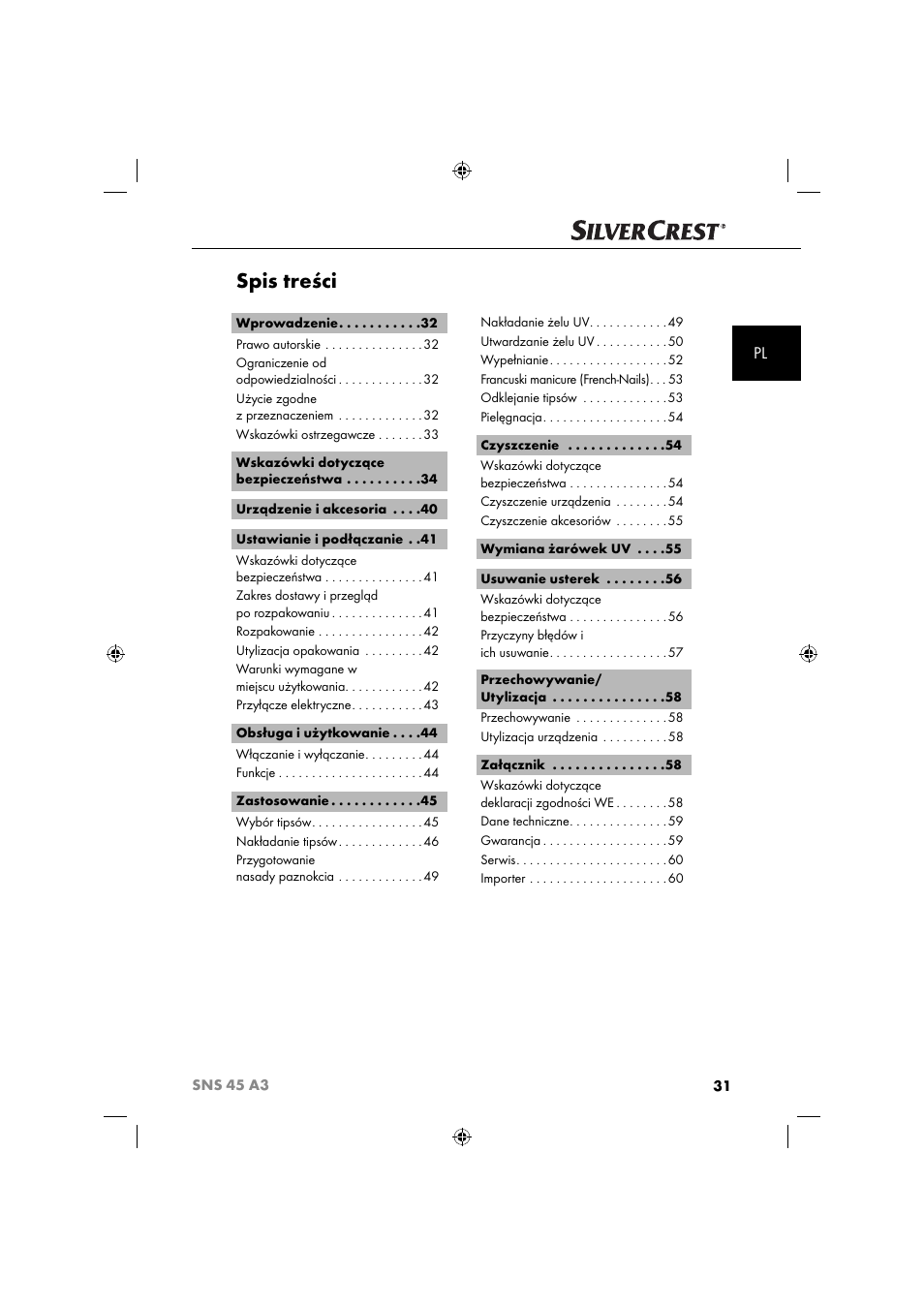 Silvercrest SNS 45 A3 User Manual | Page 34 / 214