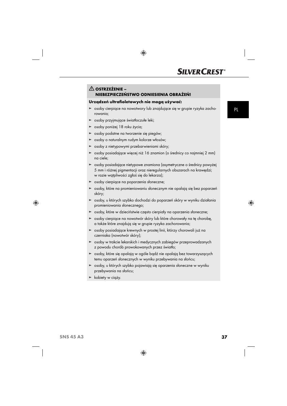 Silvercrest SNS 45 A3 User Manual | Page 40 / 214