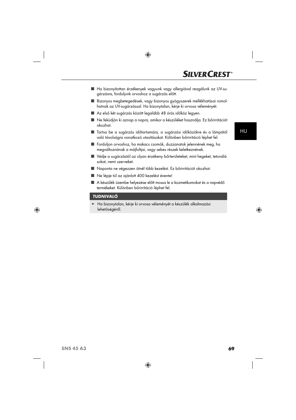 Silvercrest SNS 45 A3 User Manual | Page 72 / 214