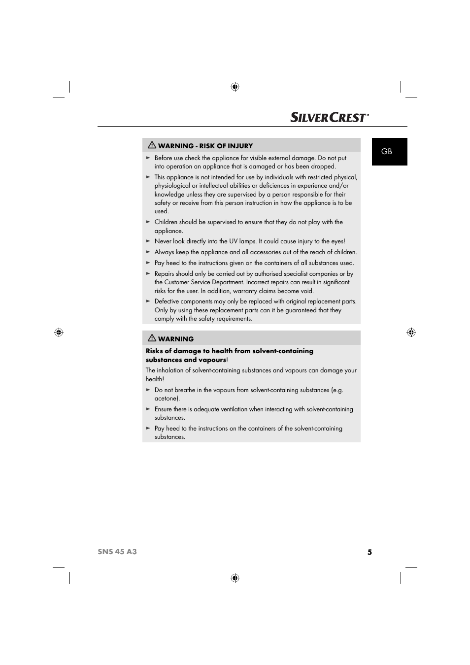 Silvercrest SNS 45 A3 User Manual | Page 8 / 214