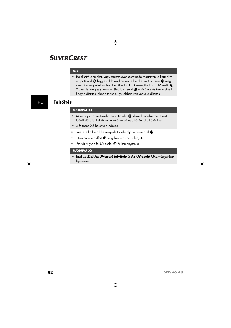 Feltöltés | Silvercrest SNS 45 A3 User Manual | Page 85 / 214