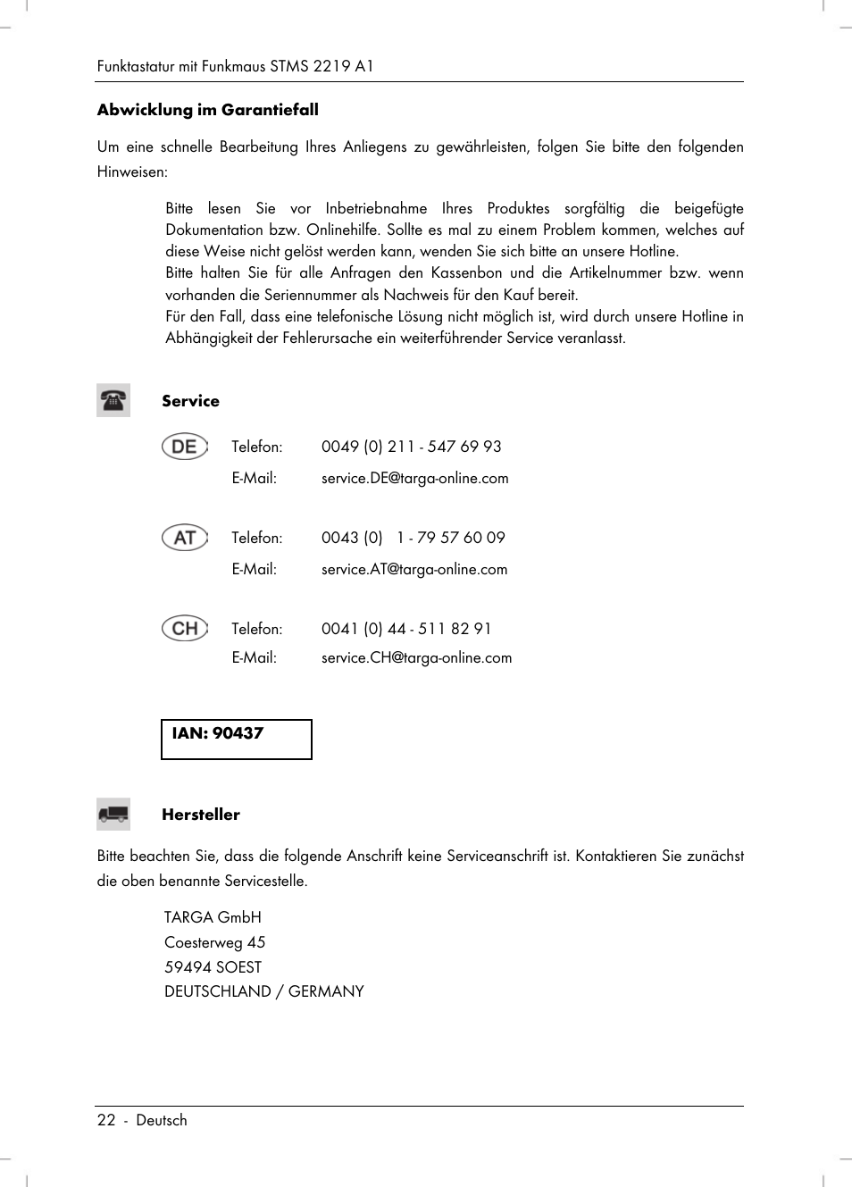 Silvercrest STMS 2219 A1 User Manual | Page 24 / 110