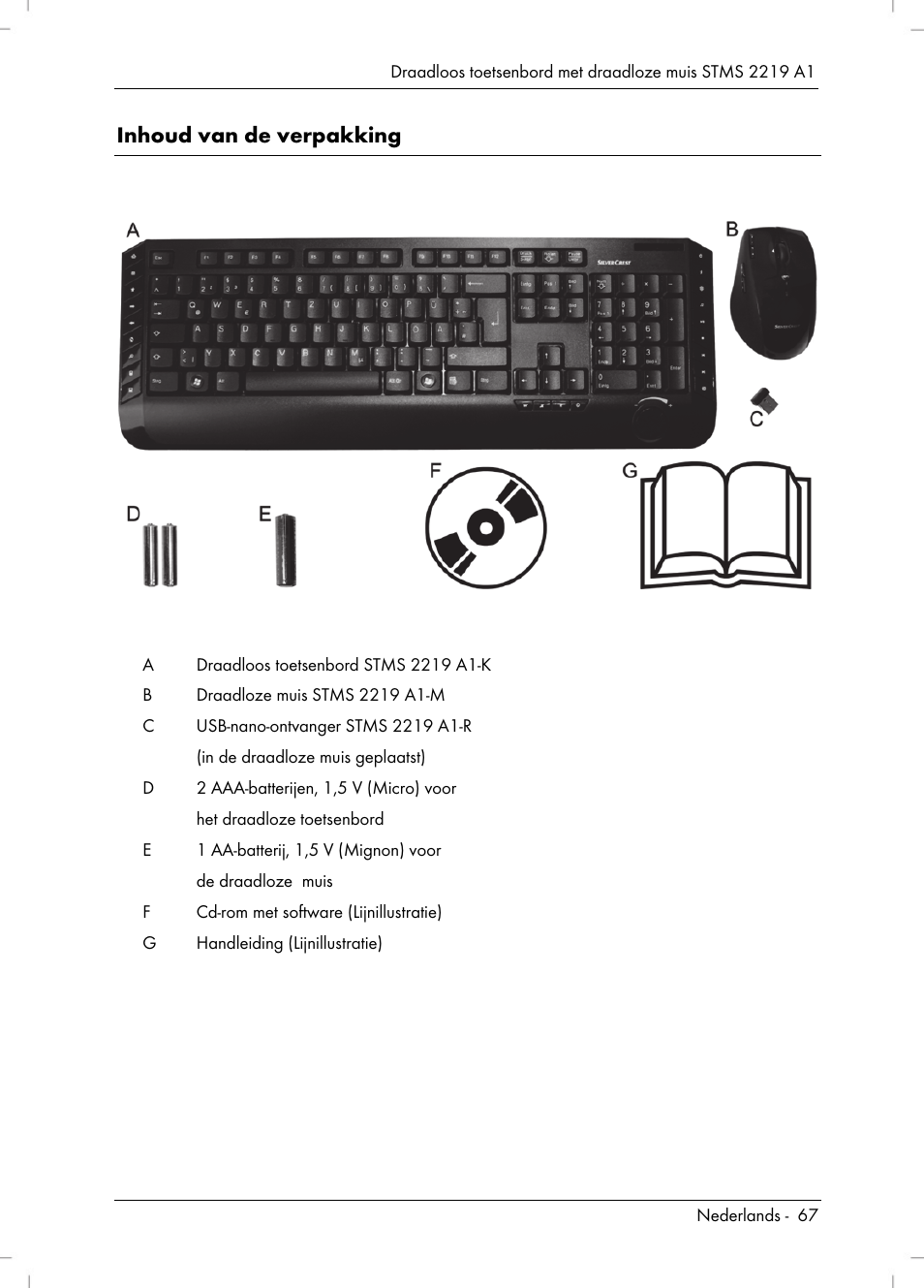 Inhoud van de verpakking | Silvercrest STMS 2219 A1 User Manual | Page 69 / 110