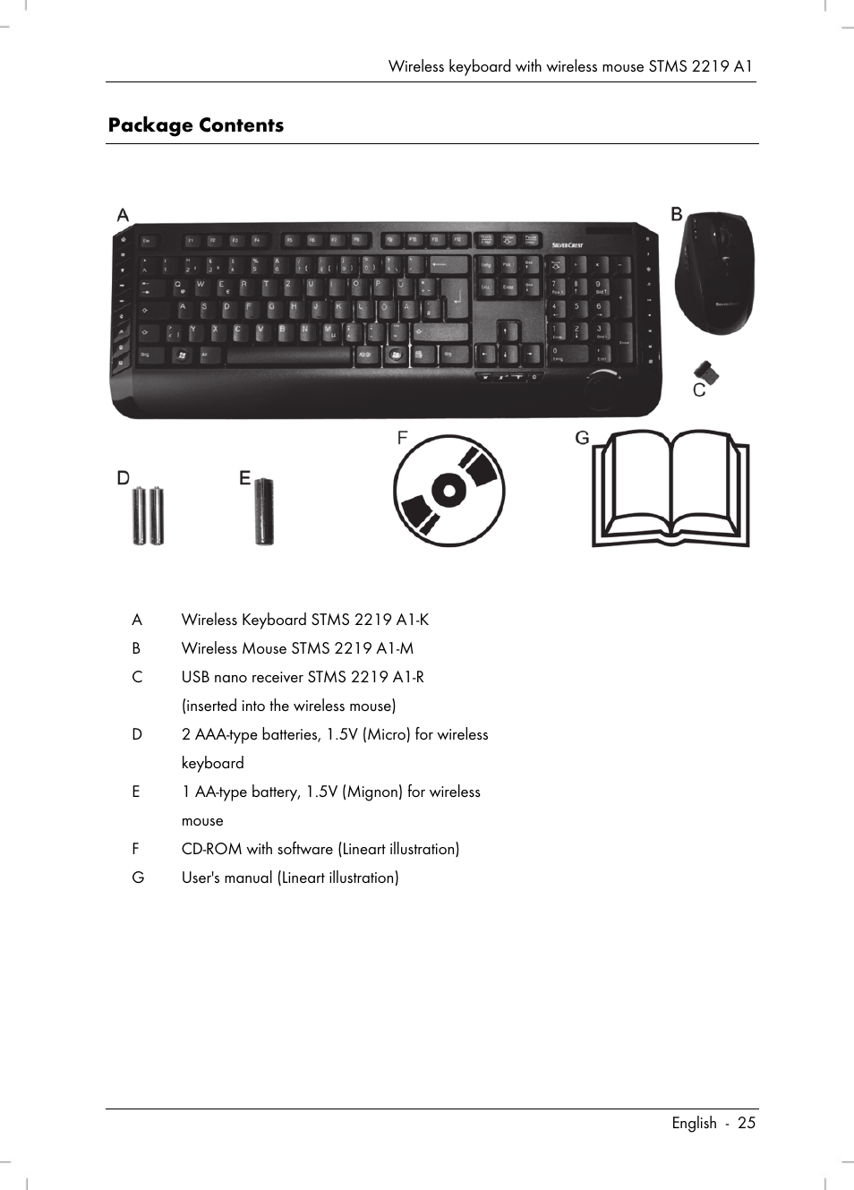 Package contents | Silvercrest STMS 2219 A1 User Manual | Page 27 / 68