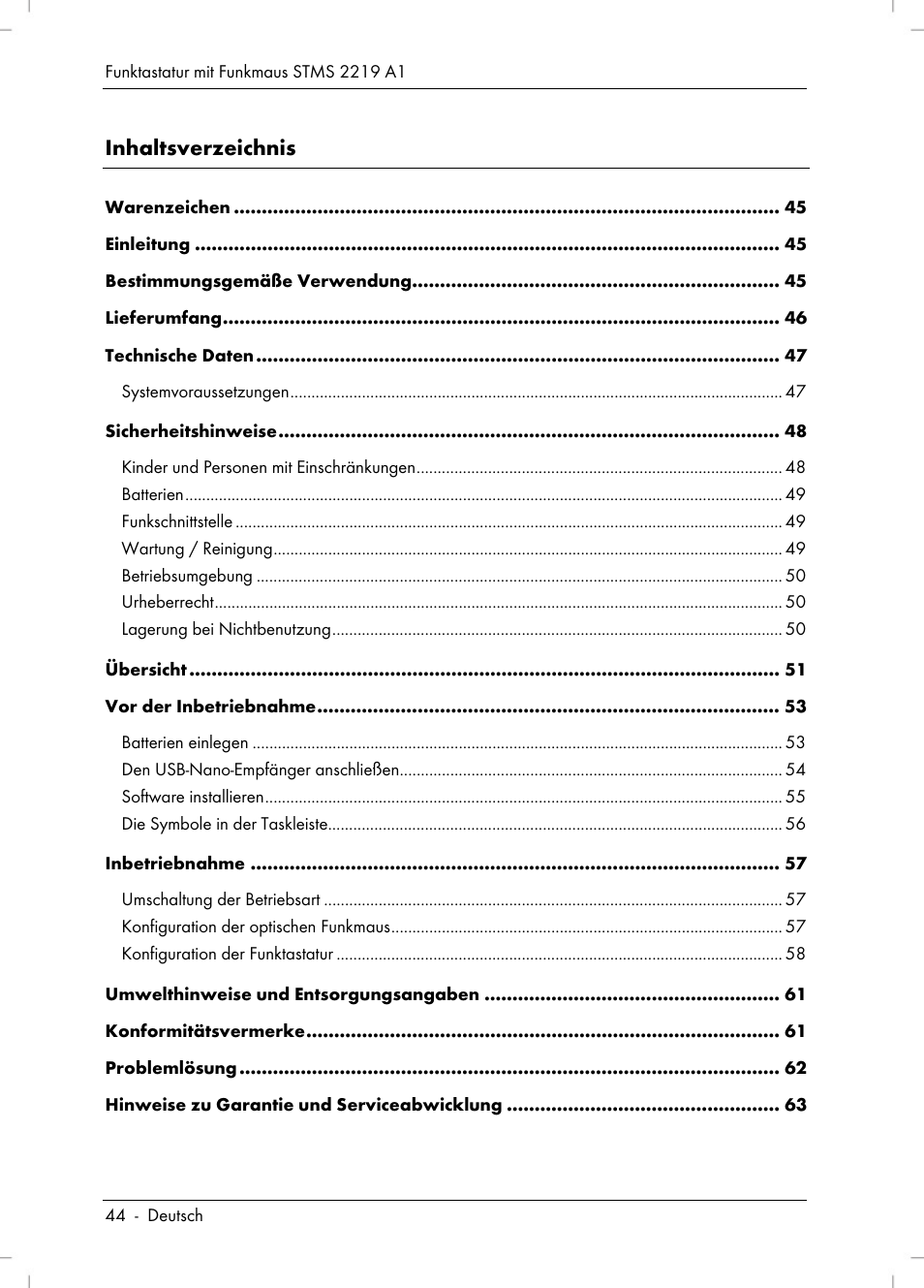 Silvercrest STMS 2219 A1 User Manual | Page 46 / 68