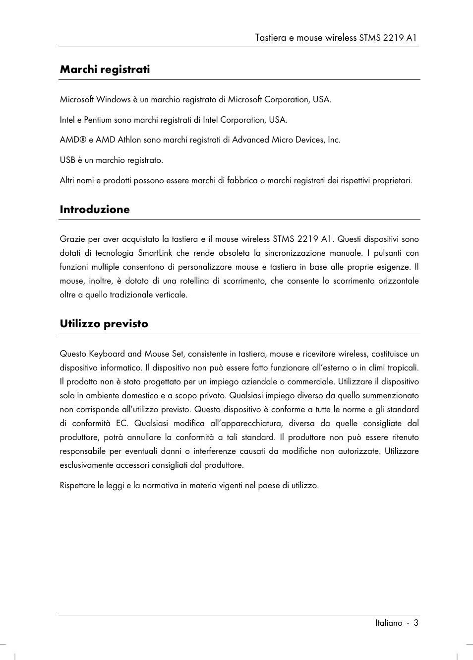 Marchi registrati, Introduzione, Utilizzo previsto | Silvercrest STMS 2219 A1 User Manual | Page 5 / 68