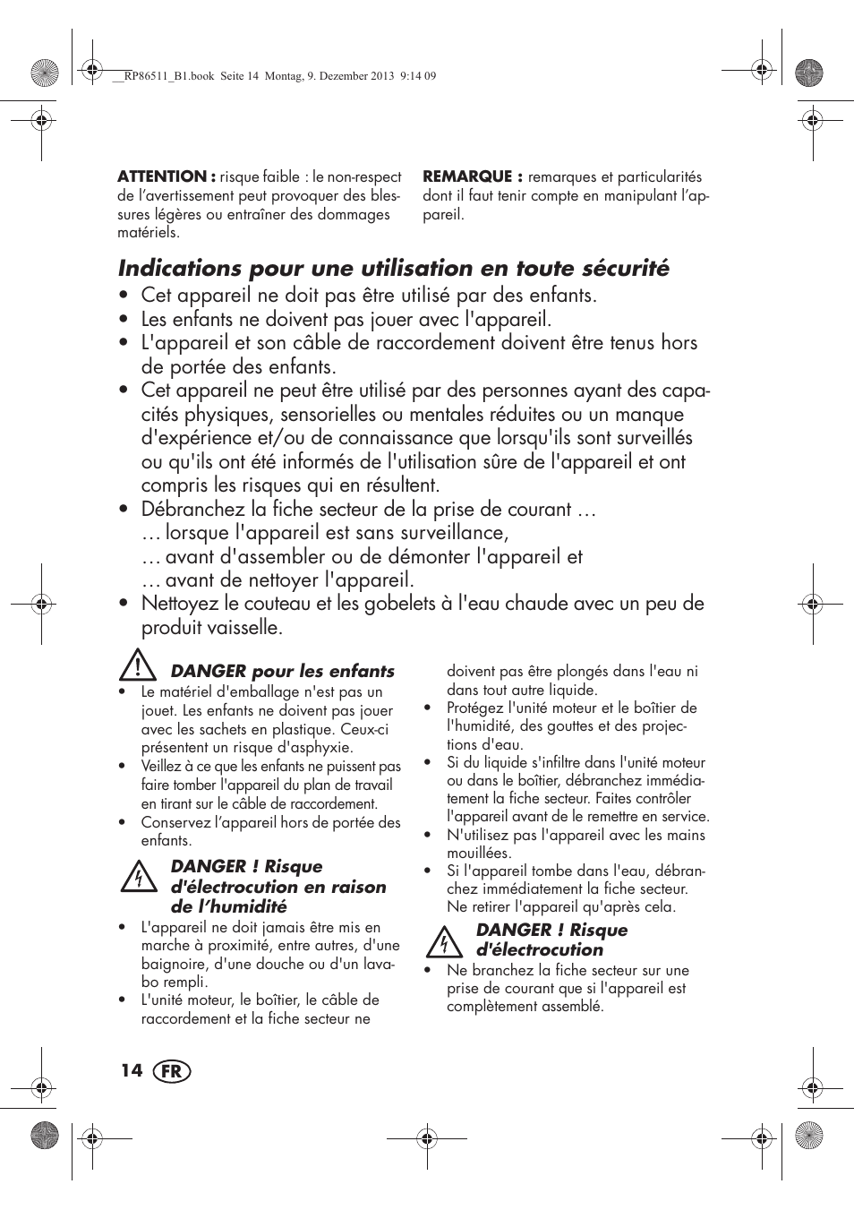Indications pour une utilisation en toute sécurité | Silvercrest SSM 175 A1 User Manual | Page 16 / 54