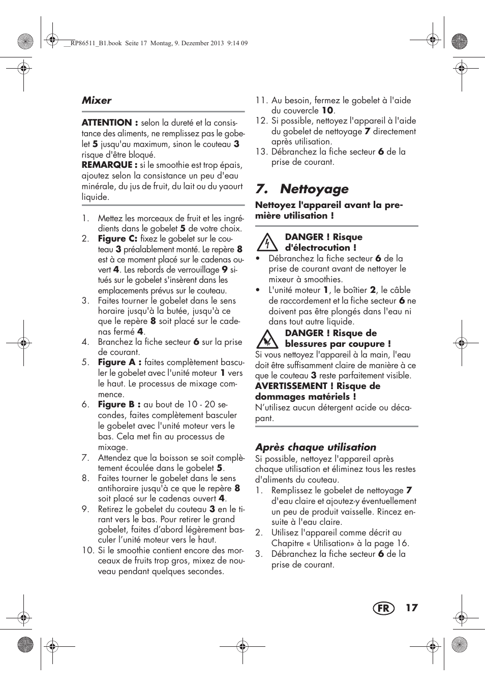 Nettoyage | Silvercrest SSM 175 A1 User Manual | Page 19 / 54