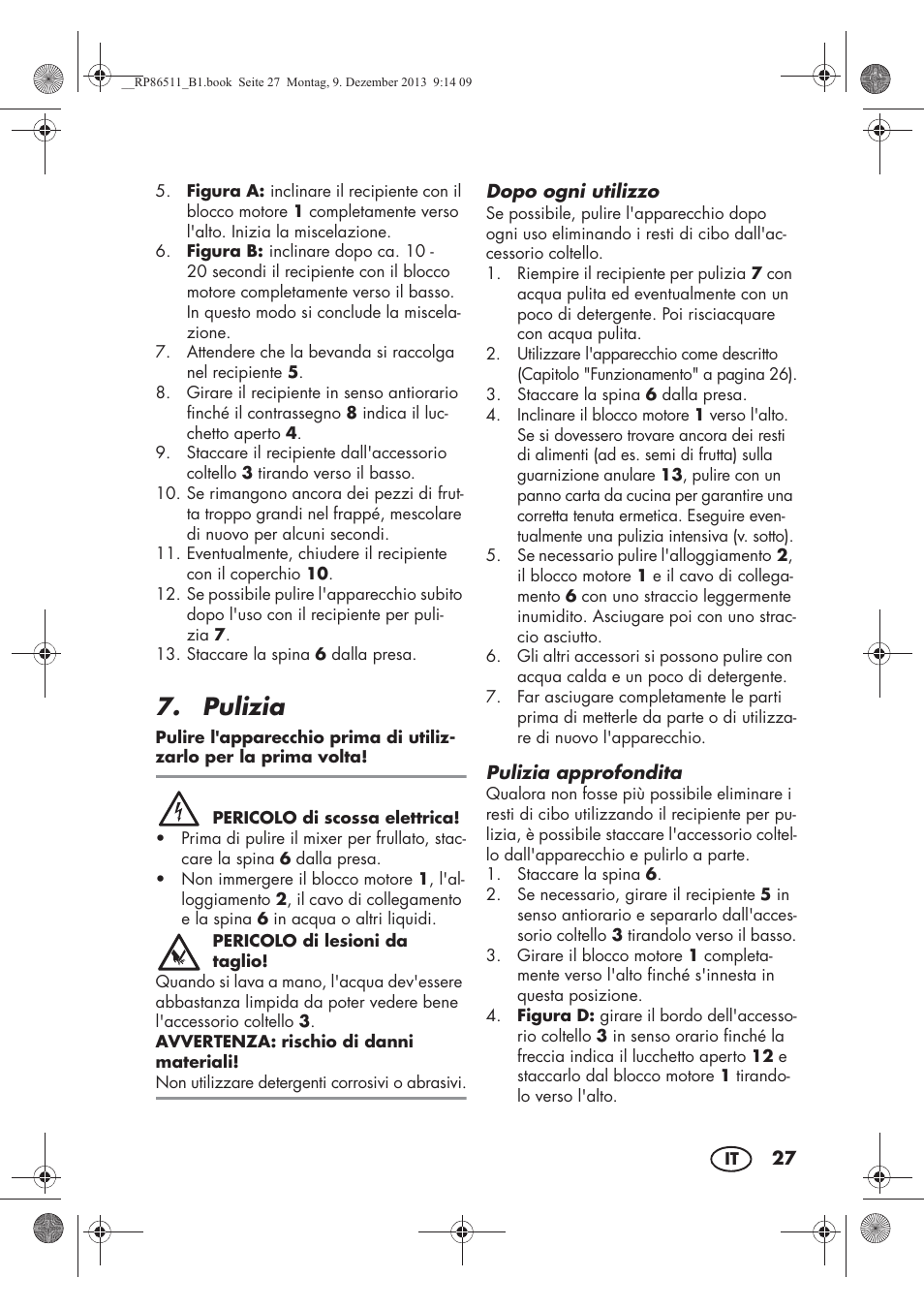 Pulizia | Silvercrest SSM 175 A1 User Manual | Page 29 / 54