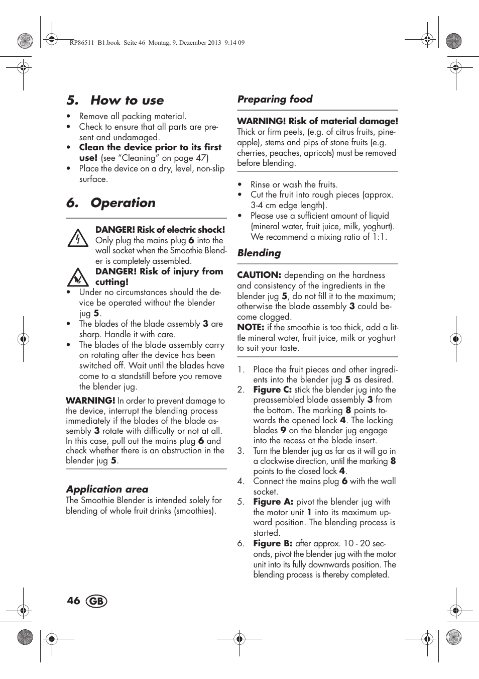 How to use, Operation | Silvercrest SSM 175 A1 User Manual | Page 48 / 54