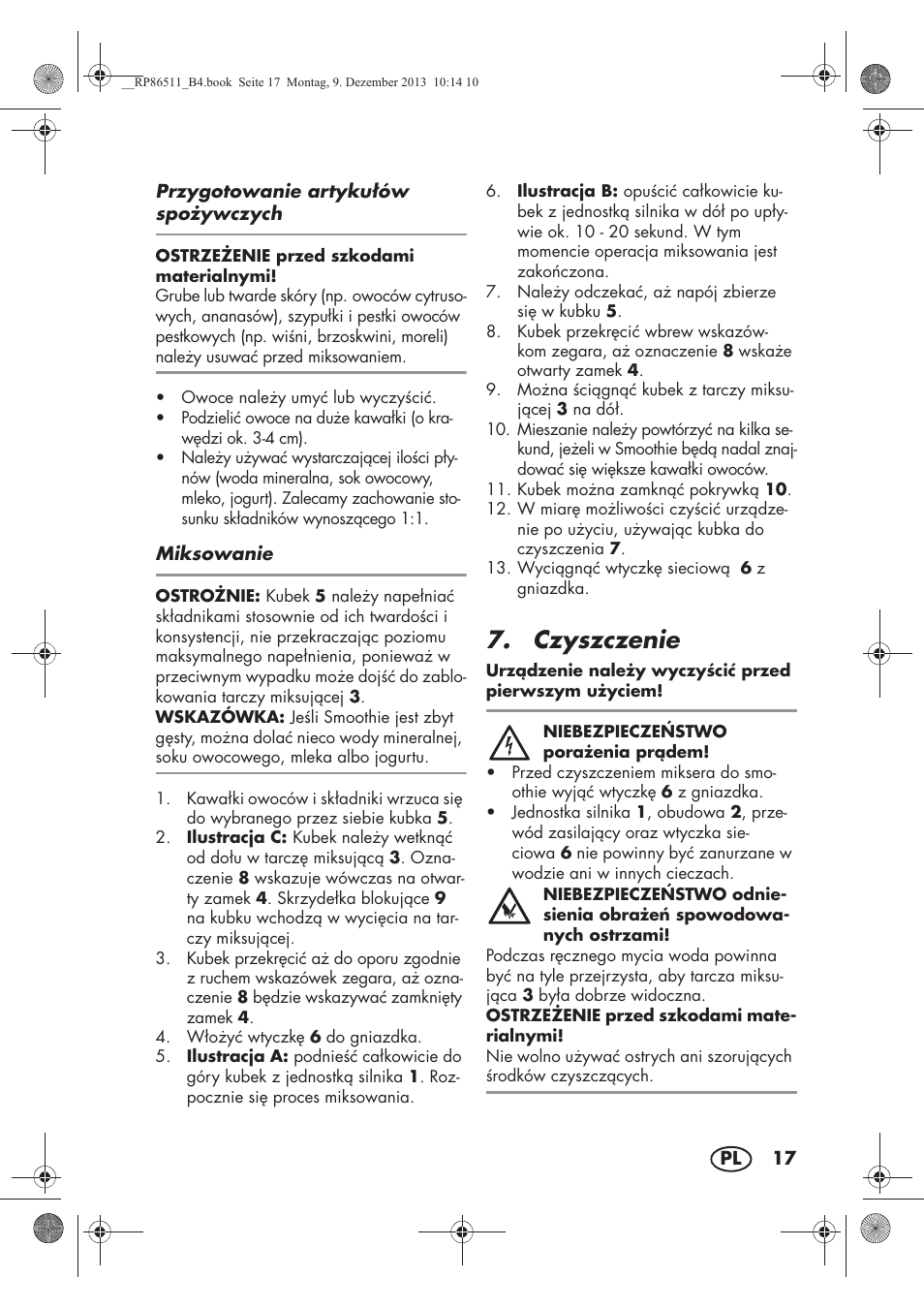 Czyszczenie | Silvercrest SSM 175 A1 User Manual | Page 19 / 78