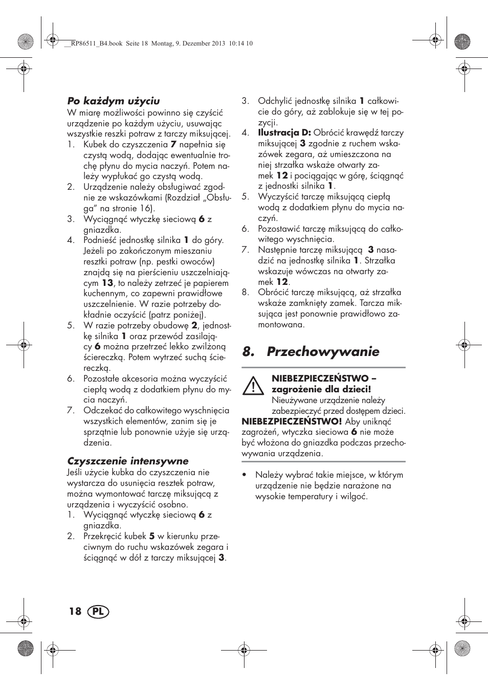 Przechowywanie | Silvercrest SSM 175 A1 User Manual | Page 20 / 78