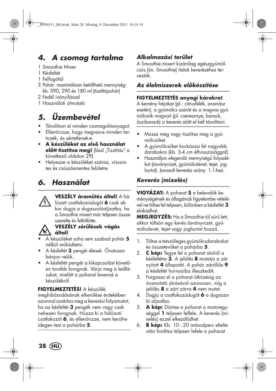 A csomag tartalma, Üzembevétel, Használat | Silvercrest SSM 175 A1 User Manual | Page 30 / 78