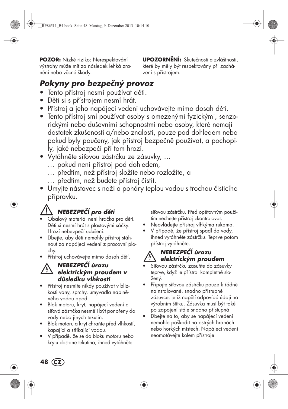 Pokyny pro bezpený provoz | Silvercrest SSM 175 A1 User Manual | Page 50 / 78