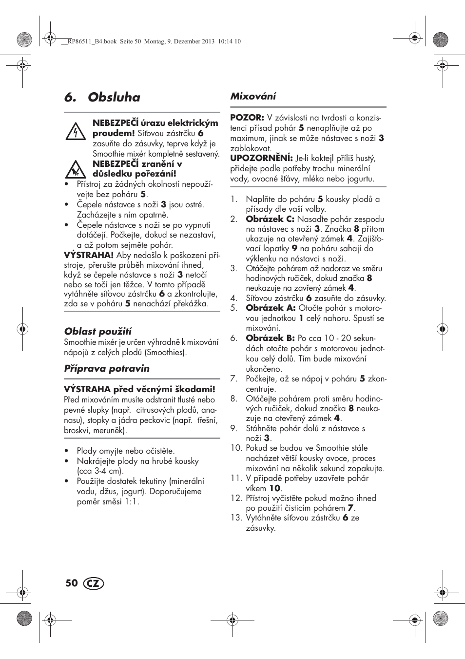 Obsluha | Silvercrest SSM 175 A1 User Manual | Page 52 / 78