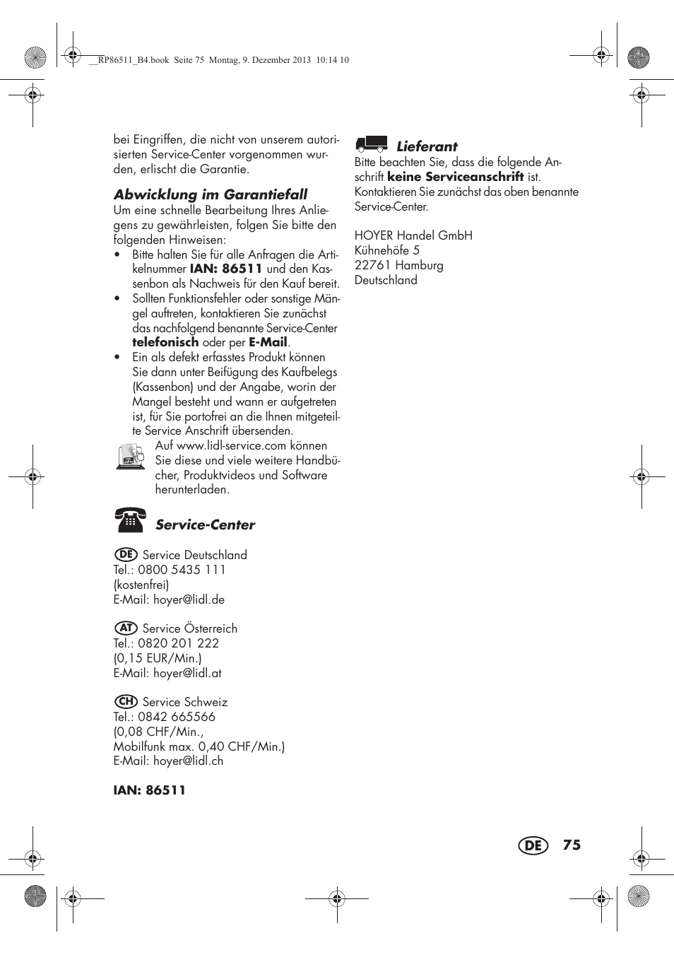 Silvercrest SSM 175 A1 User Manual | Page 77 / 78