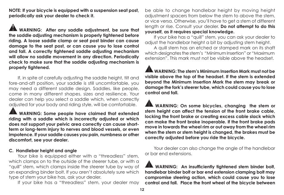 Diamondback 06.DB SS OM User Manual | Page 14 / 38