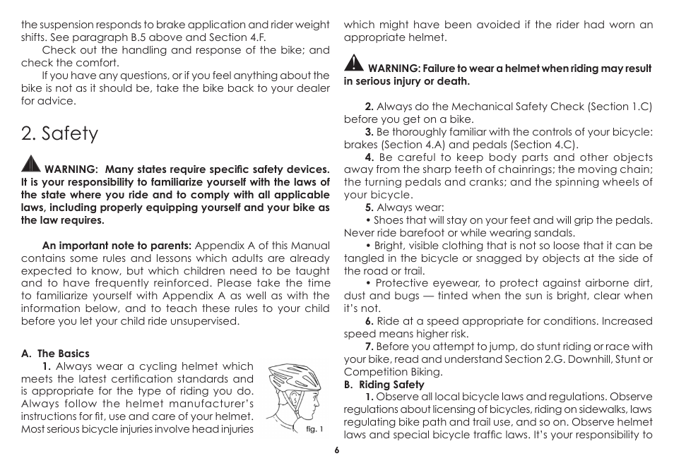 Safety | Diamondback 06.DB SS OM User Manual | Page 8 / 38