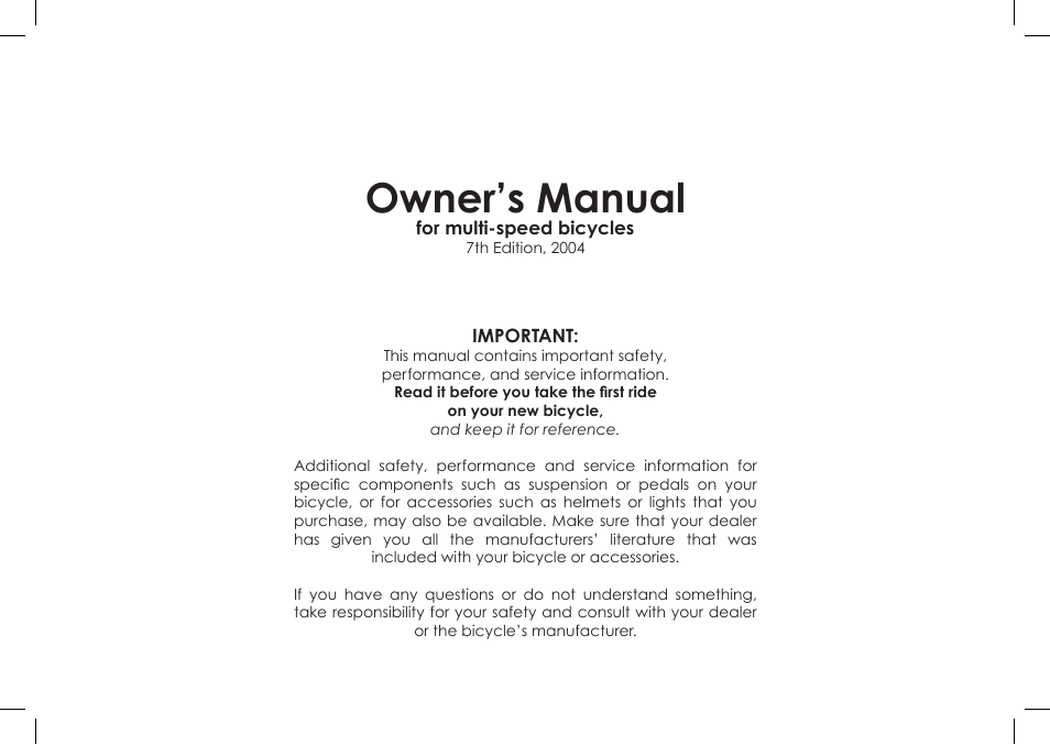 Diamondback 7th Edition User Manual | 32 pages