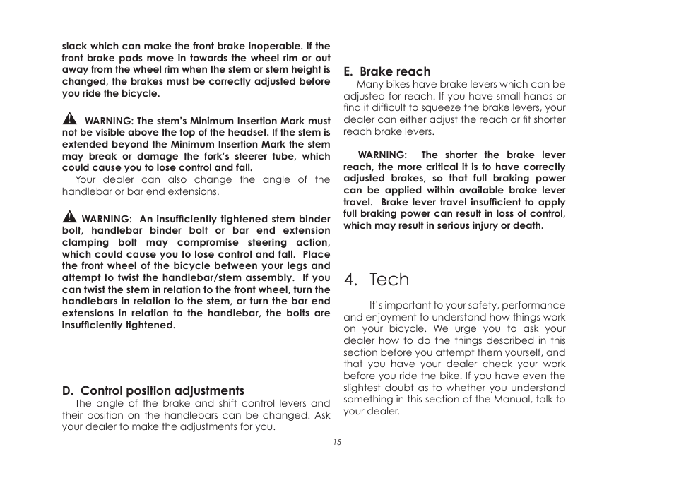 Tech | Diamondback 7th Edition User Manual | Page 15 / 32