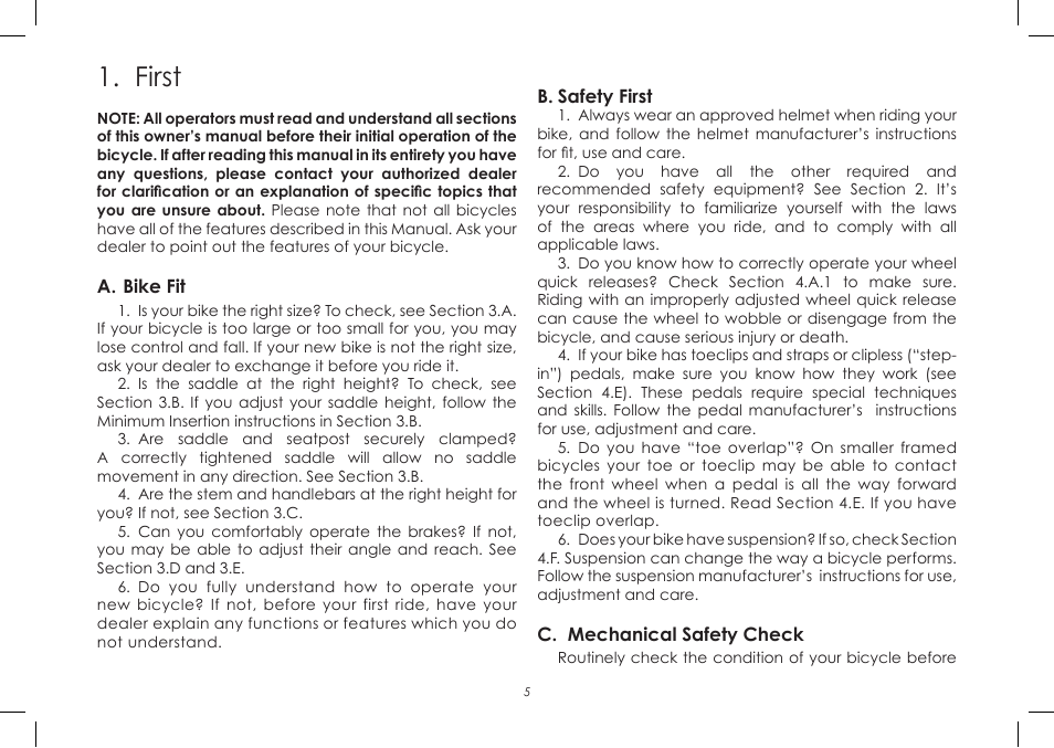 First | Diamondback 7th Edition User Manual | Page 5 / 32