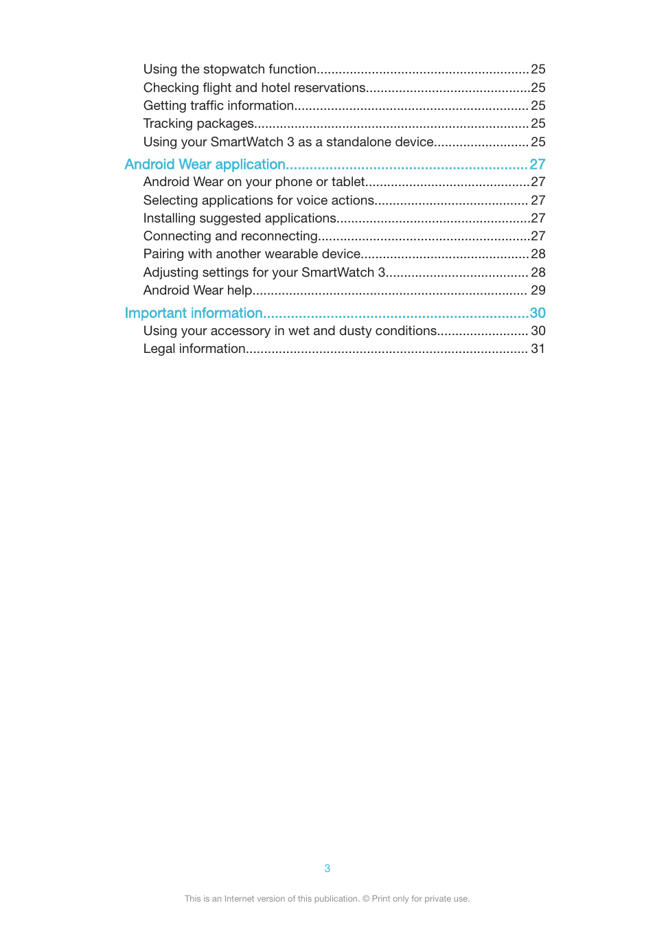 Sony SmartWatch 3 SWR50 User Manual | Page 3 / 32