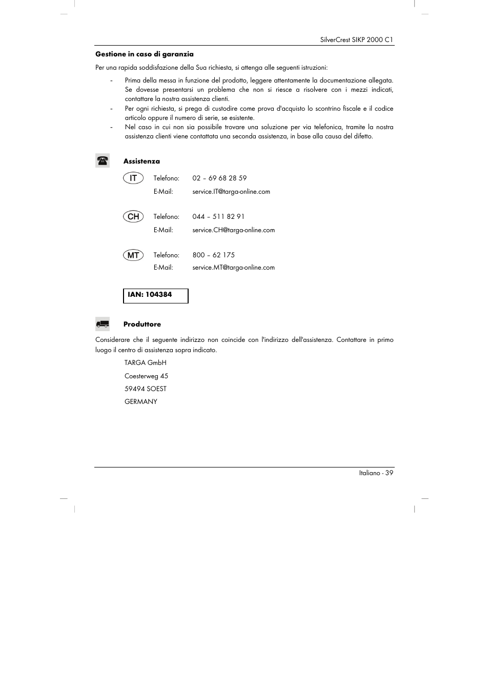 Silvercrest SIKP 2000 C1 User Manual | Page 41 / 102