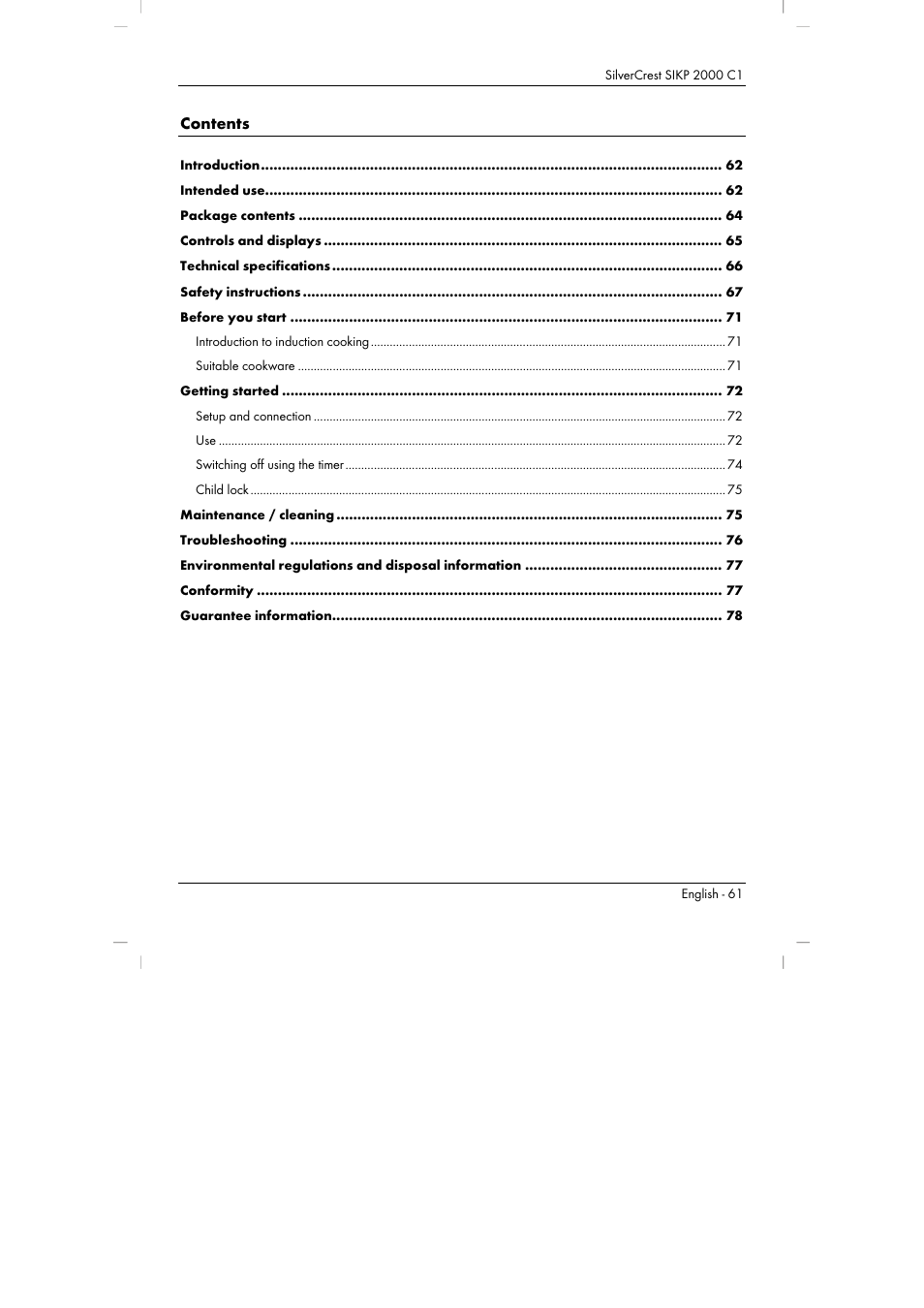 Silvercrest SIKP 2000 C1 User Manual | Page 63 / 102