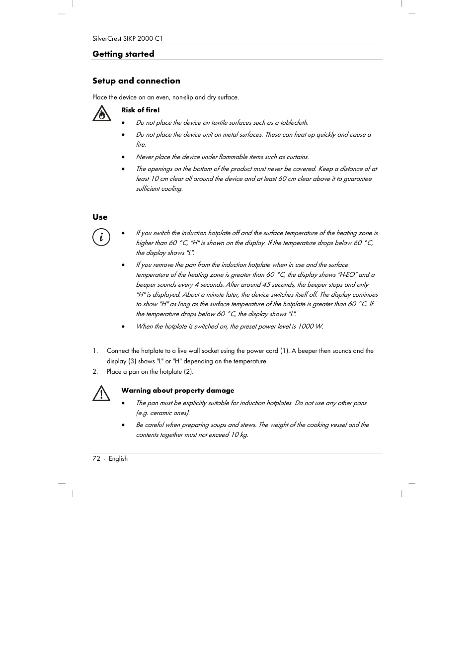 Getting started setup and connection | Silvercrest SIKP 2000 C1 User Manual | Page 74 / 102