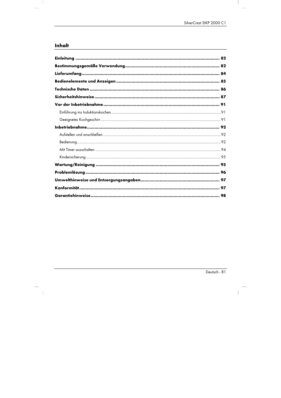 Silvercrest SIKP 2000 C1 User Manual | Page 83 / 102