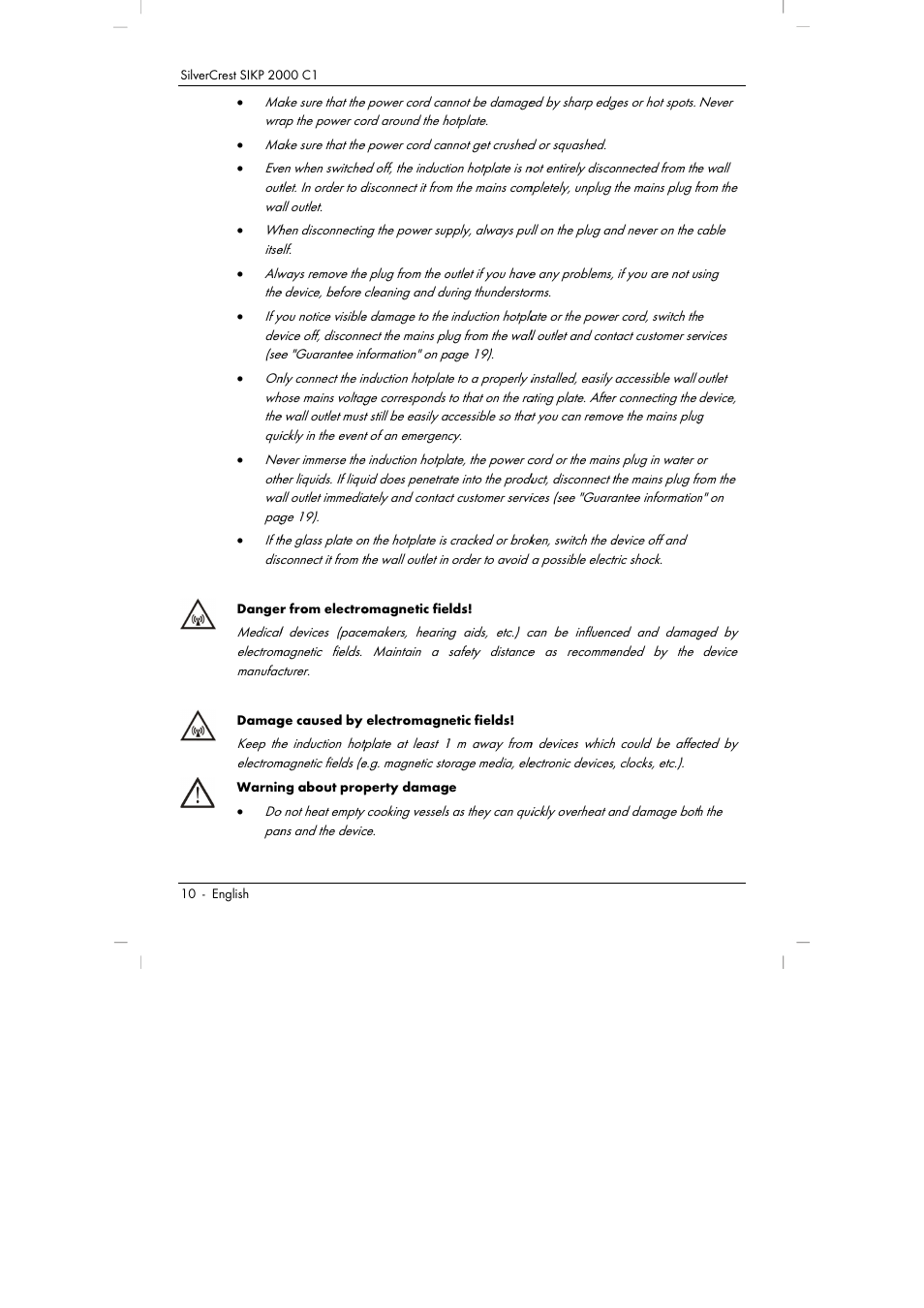 Silvercrest SIKP 2000 C1 User Manual | Page 12 / 144