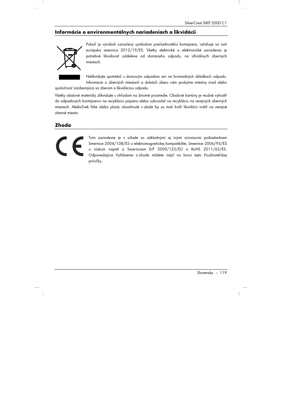 Zhoda | Silvercrest SIKP 2000 C1 User Manual | Page 121 / 144