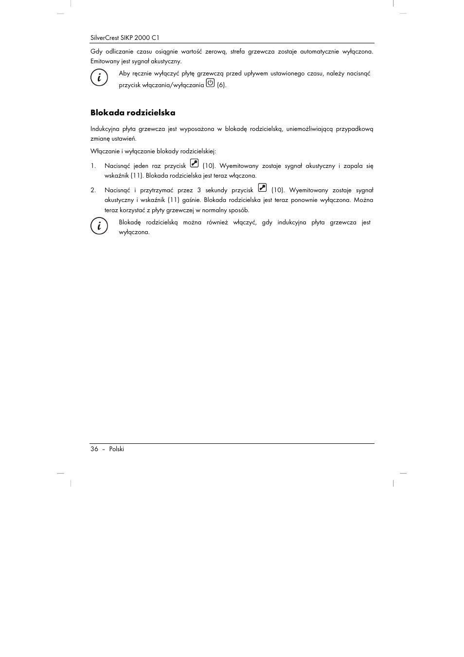 Blokada rodzicielska | Silvercrest SIKP 2000 C1 User Manual | Page 38 / 144