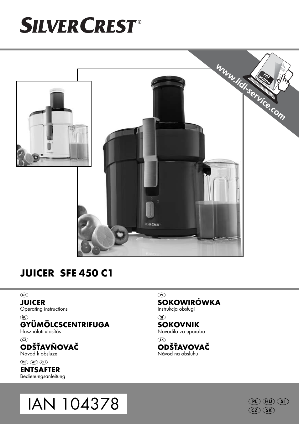 Silvercrest SFE 450 C1 User Manual | 88 pages