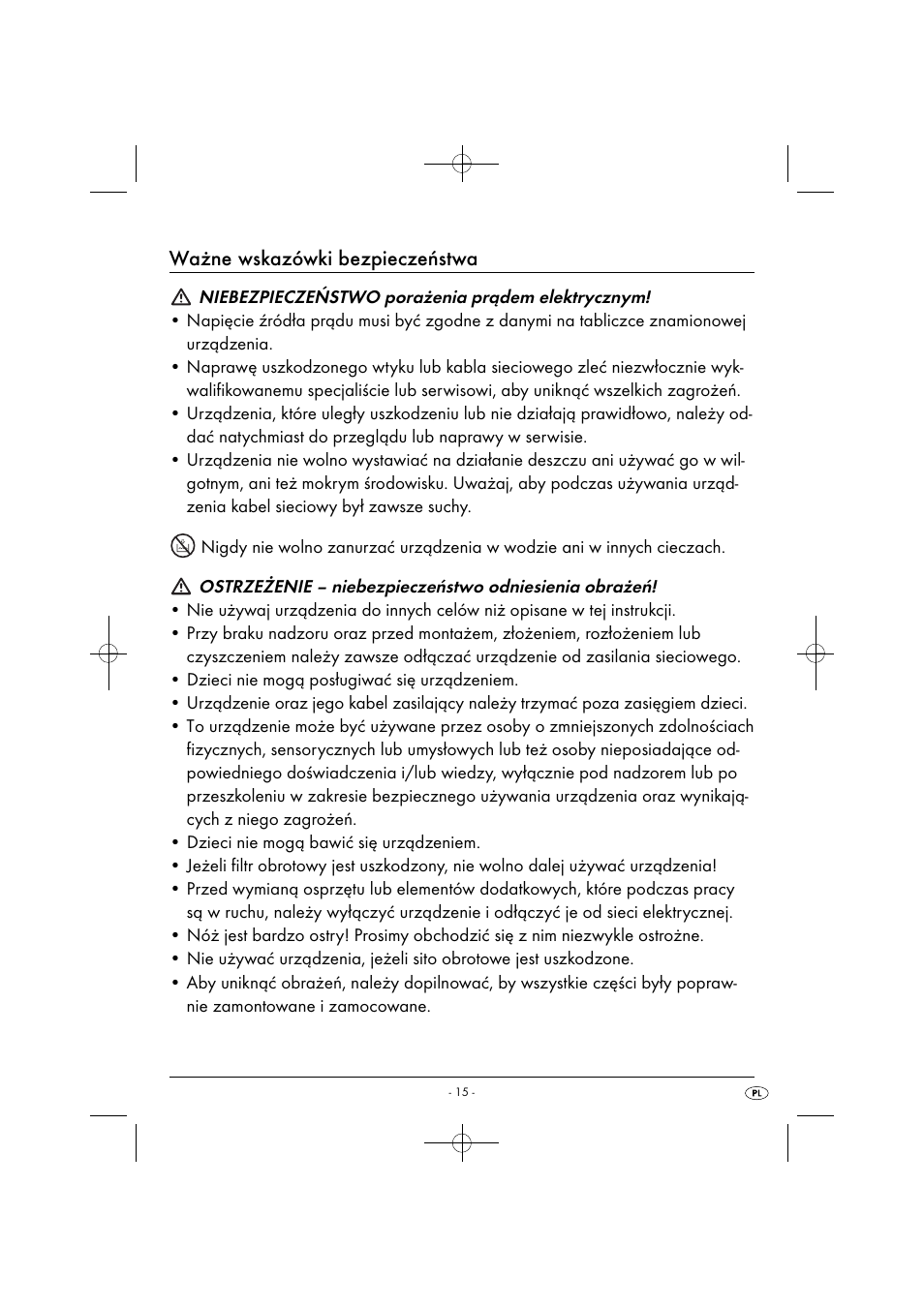 Ważne wskazówki bezpieczeństwa | Silvercrest SFE 450 C1 User Manual | Page 18 / 88