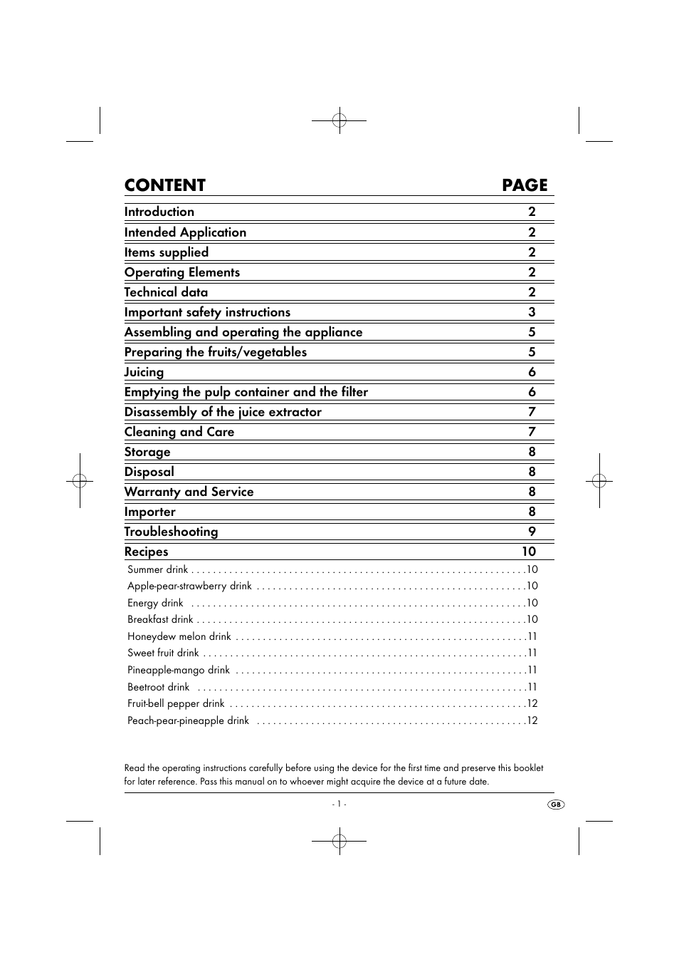 Content page | Silvercrest SFE 450 C1 User Manual | Page 4 / 88