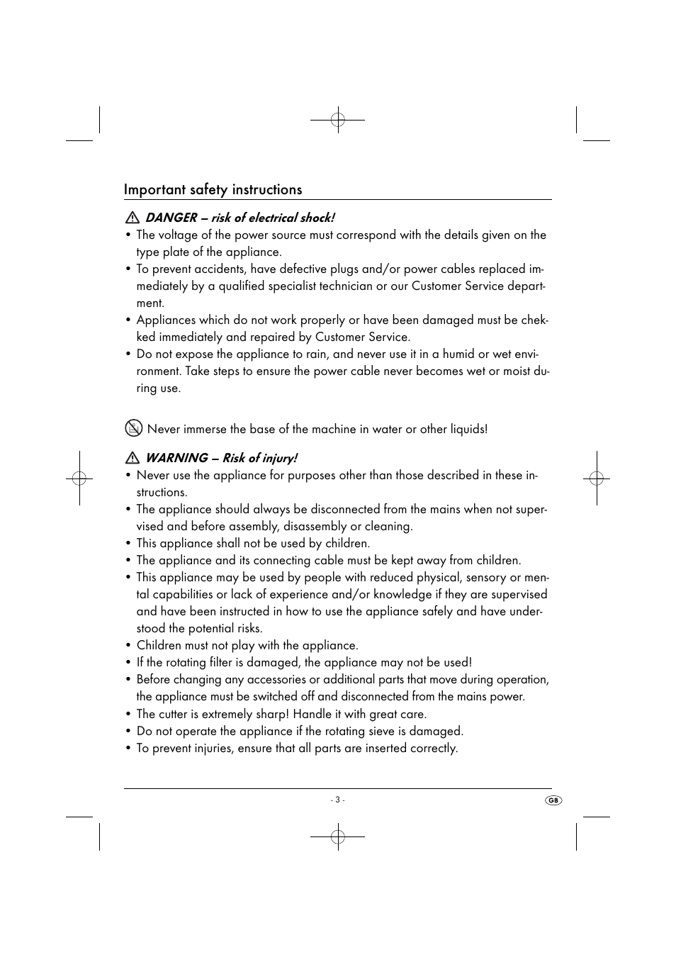 Important safety instructions | Silvercrest SFE 450 C1 User Manual | Page 6 / 88