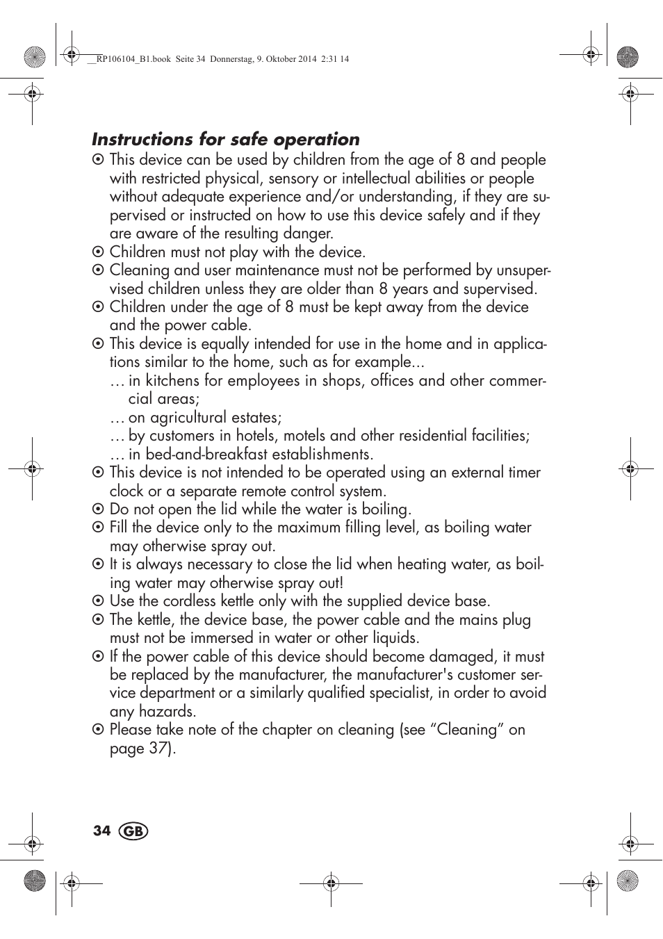 Silvercrest SWKS 2200 B1 User Manual | Page 36 / 46