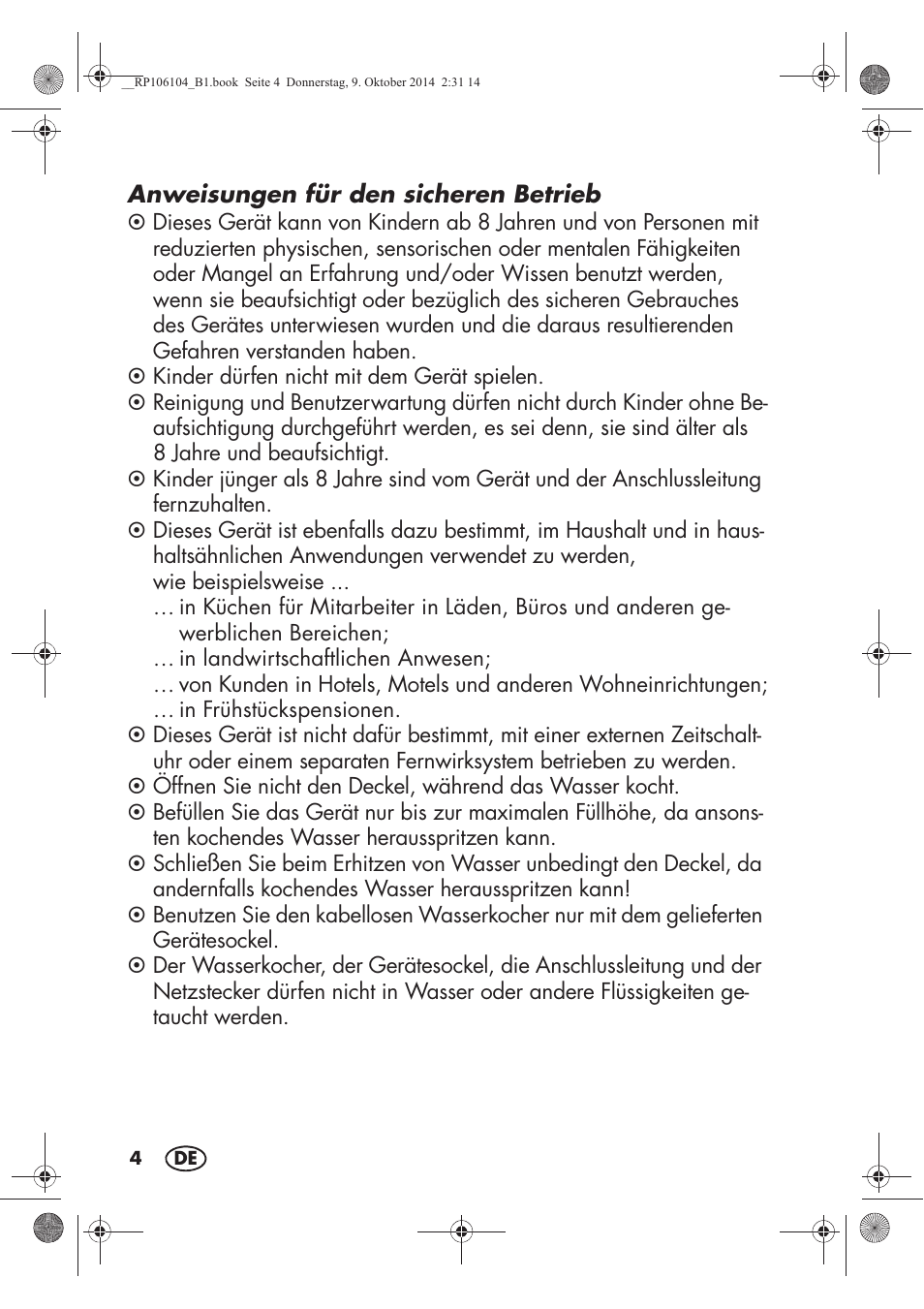 Silvercrest SWKS 2200 B1 User Manual | Page 6 / 46