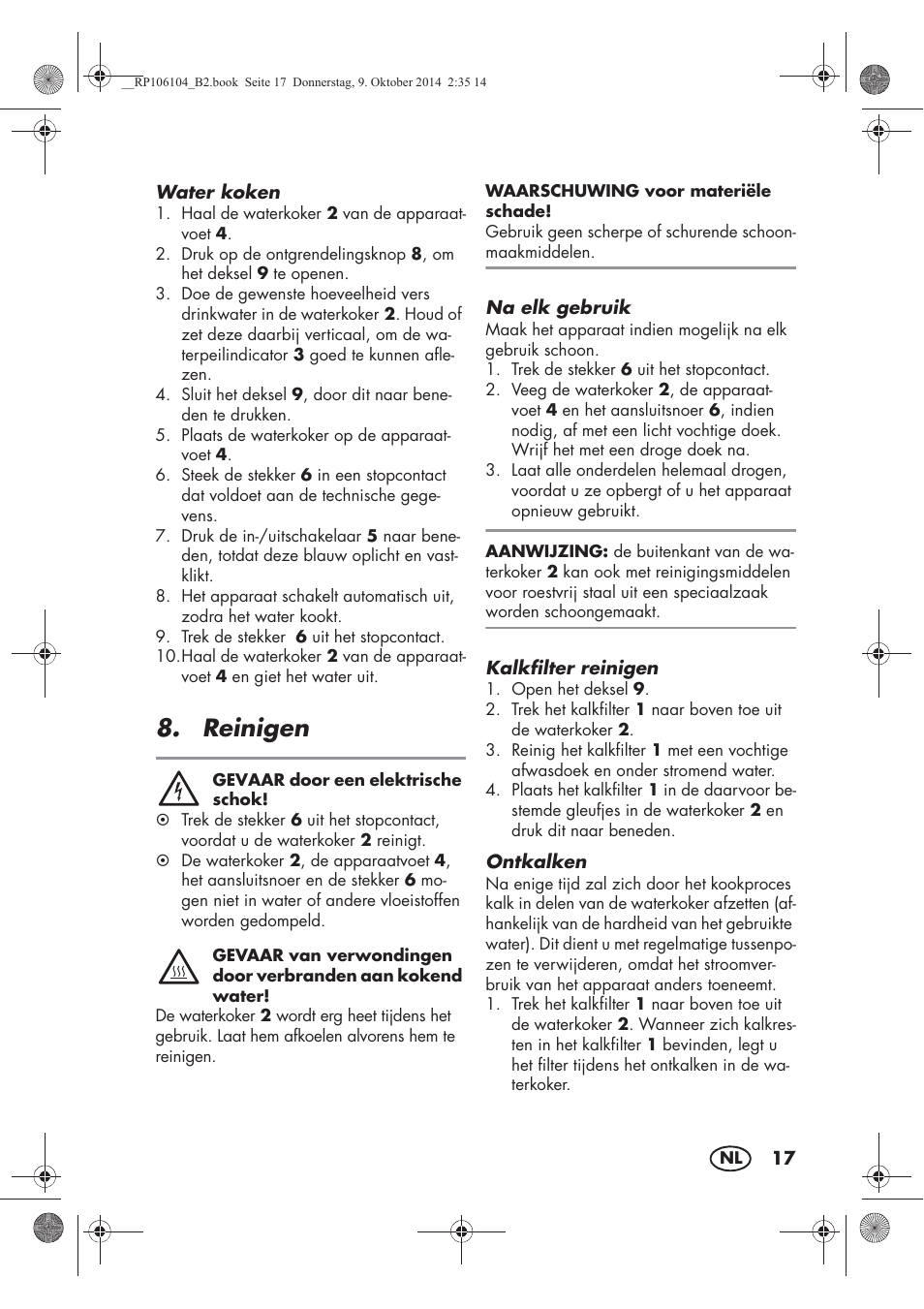 Reinigen | Silvercrest SWKS 2200 B1 User Manual | Page 19 / 46