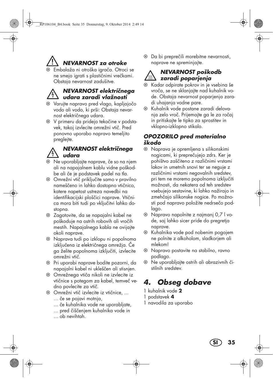 Obseg dobave | Silvercrest SWKS 2200 B1 User Manual | Page 37 / 70