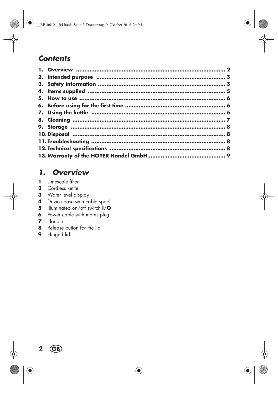 Silvercrest SWKS 2200 B1 User Manual | Page 4 / 70