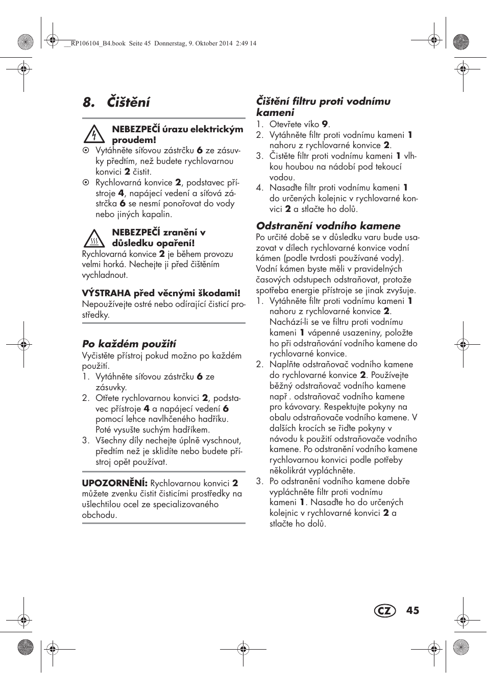 ištní | Silvercrest SWKS 2200 B1 User Manual | Page 47 / 70