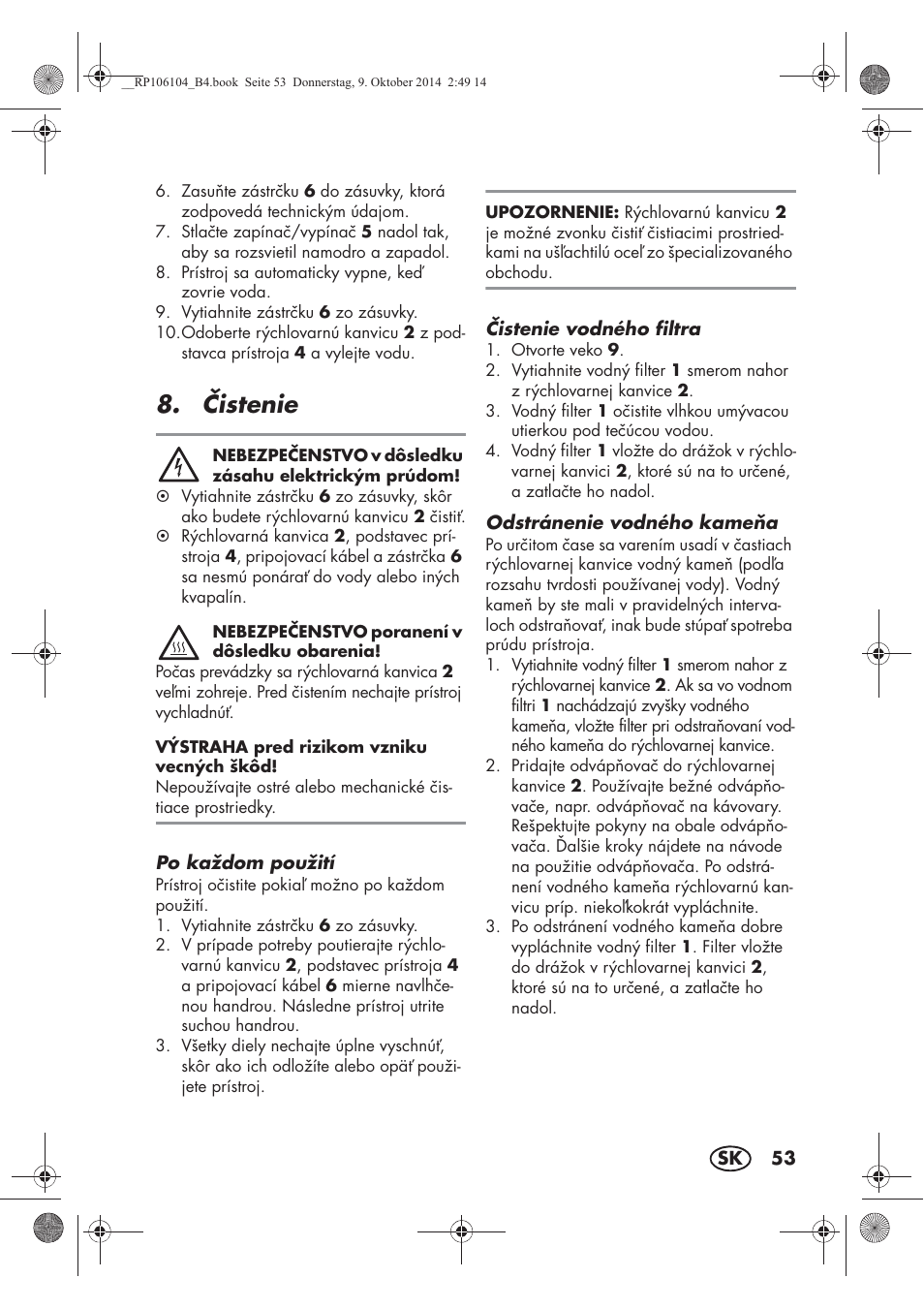 istenie | Silvercrest SWKS 2200 B1 User Manual | Page 55 / 70