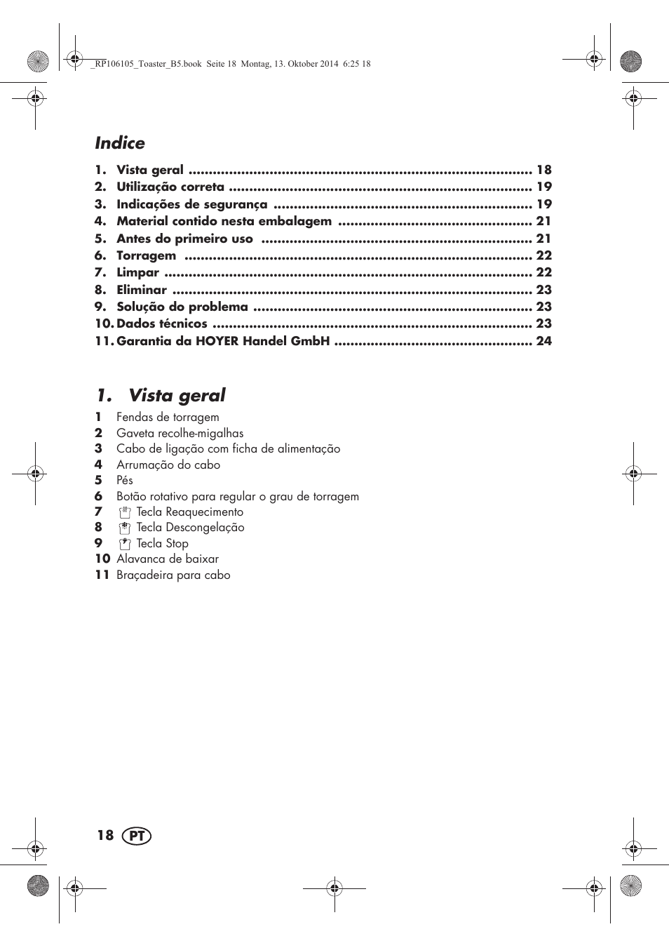 Vista geral, Indice | Silvercrest STS 920 A1 User Manual | Page 20 / 46